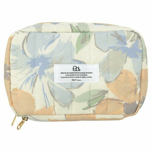 Wpc. Patternsはっ水キルティングガジェットポーチ フラワーウォール オレンジ 汚れが付きにくい レデ..