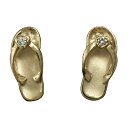 ハワイアンジュエリー ピアス イヤリング 14k イエローゴールド ビーチサンダルピアス ダイヤモンド付き メンズ レディース ゴールド サンダル ビーサン ハワイ製