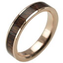 ハワイアンジュエリー リング ゴールドリング 指輪 alamea 14K ピンクゴールド 4mm コアウッドリング メンズ レディース ゴールド 刻印 7号-2...