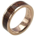 ハワイアンジュエリー リング ゴールドリング 指輪 alamea 14K ピンクゴールド 6mm コアウッドリング メンズ レディース ゴールド 刻印 7号-2...