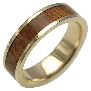 ハワイアンジュエリー リング ゴールドリング 指輪 alamea 14K イエローゴールド 6mm コアウッドリング メンズ レディース ゴールド ハワイアンコ...