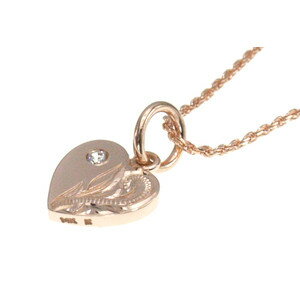 ハワイアンジュエリー ネックレス ペンダント トップ 14K ゴールド リバーシブル ハートトップ レディース プルメリア ジルコニア