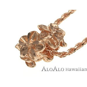 ハワイアンジュエリー ネックレス ペンダント トップ 14K ゴールド プルメリアレイトップ レディース ピンクゴールド