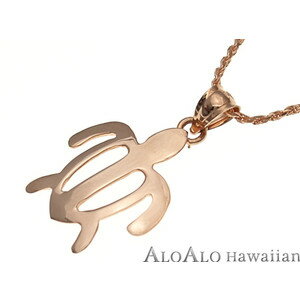ハワイアンジュエリー ネックレス ペンダント トップ 14K ゴールド ホヌトップ メンズ レディース ホヌ ピンクゴールド