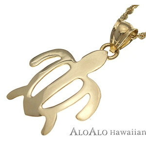 ハワイアンジュエリー ネックレス ペンダント トップ 14K ゴールド ホヌトップ メンズ レディース ホヌ イエローゴールド
