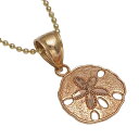 ハワイアンジュエリー ネックレス ペンダント トップ 14K ゴールド サンドダラートップ メンズ レディース ピンクゴールド タコノマクラ