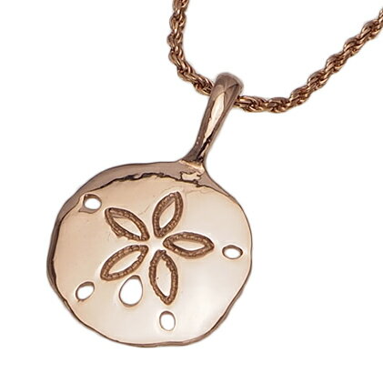 ハワイアンジュエリー ネックレス ペンダント トップ 14K ゴールド リバーシブル サンドダラートップ メンズ レディース ピンクゴールド タコノマクラ