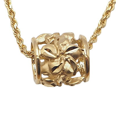 ハワイアンジュエリー ネックレス ペンダント トップ 14K ゴールド プルメリアバレルトップ レディース イエローゴールド ハワイ製