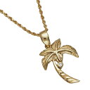 ハワイアンジュエリー ペンダント 14K イエローゴールド パームツリー ヤシの木 ココナッツ ダイヤモンド