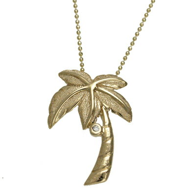 ハワイアンジュエリー ネックレス ペンダント トップ 14K ゴールド パームツリートップ メンズ レディース イエローゴールド ヤシの木 ハワイ製