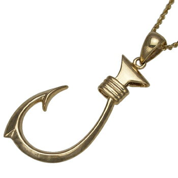 ハワイアンジュエリー ネックレス ペンダント トップ 14K ゴールド フィッシュフックトップ メンズ レディース 釣り針 ハワイアン ハワイ製