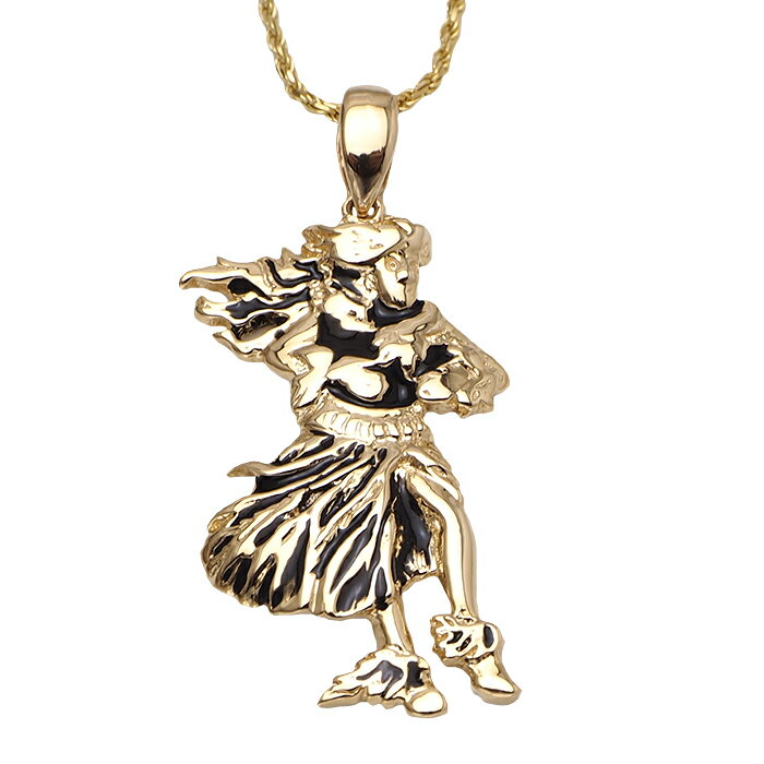 ハワイアンジュエリー ネックレス ペンダント トップ 14K ゴールド フラ カヒコ トップ メンズ レディース ハワイ製