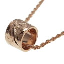 ハワイアンジュエリー ネックレス ペンダント トップ 14K ゴールド スクロールチューブミニトップ メンズ レディース バレル ピンクゴールド
