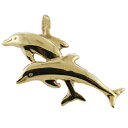 ハワイアンジュエリー ネックレス ペンダント トップ 14K ゴールド ダブルドルフィントップ2 メンズ レディース イルカ ドルフィン ハワイ製