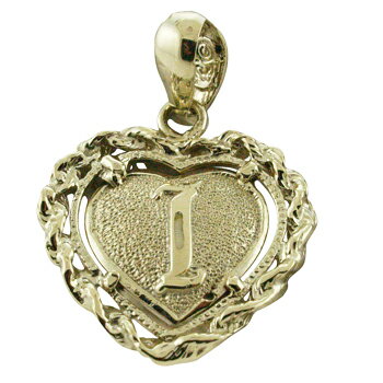 ハワイアンジュエリー ネックレス ペンダント トップ 14K ゴールド ロープフレーム浮彫ハート イニシャルトップ グリーンゴールド イニシャル ハート レディ...