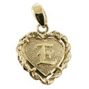 ハワイアンジュエリー ネックレス ペンダント トップ 14K ゴールド ロープフレーム浮彫ハート イニシャルトップ イエローゴールド イニシャル ハート レディ...