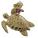 ハワイアンジュエリー ネックレス ペンダント トップ 14K ゴールド リアルホヌストーントップL メンズ レディース ホヌ ハワイ製