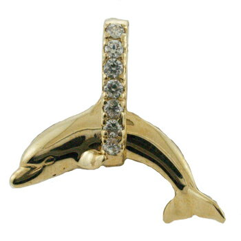 ハワイアンジュエリー ネックレス ペンダント トップ 14K ゴールド ダイヤモンドドルフィントップ メンズ レディース イルカ ダイヤモンド ハワイ製