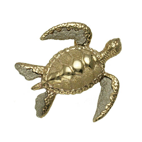 ハワイアンジュエリー ネックレス ペンダント トップ 14K ゴールド2トーンゴールドBigホヌトップ ハワイアン メンズ レディース ホヌ 海亀 ハワイ製