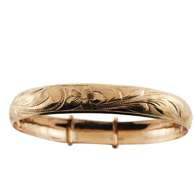 ハワイアンジュエリー ブレスレット 14k ゴールド アジャスタータイプのフリーサイズバングル メンズ レディース ゴールド ハワイ製