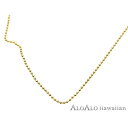 ハワイアンジュエリー ネックレス チェーン 14K イエローゴールド ダイヤカットチェーン 40cm レディース ゴールド