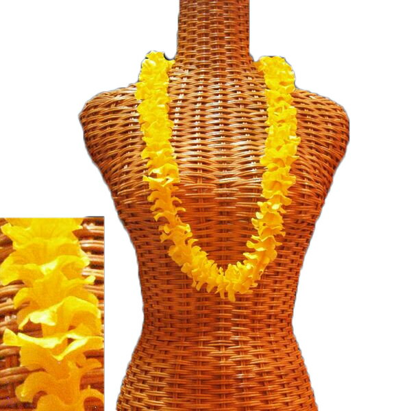 ハワイアン レイ フラ フラダンス衣装 フラワーレイ 細めの可愛らしい プアケニケニレイ イエロー