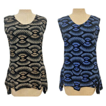 ハワイアン フラ タヒチアン マカマカ フラダンス衣装やカジュアルでも オピヒ ノースリーブ 2カラー レディース