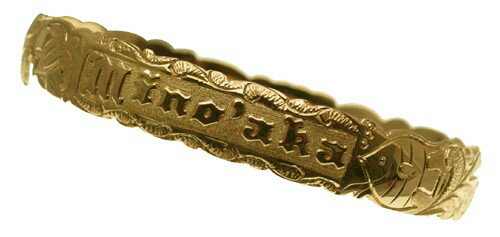 ハワイアンジュエリー バングル ブレスレット 本格 オーダーメイド ゴールドバングル バレル 重厚な2.0mm厚 12mm 選べるデザインやゴールドカラー メン...