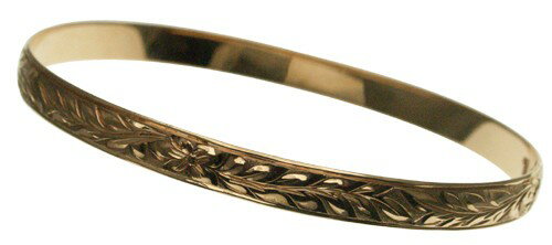 ハワイアンジュエリー バングル ブレスレット 本格 オーダーメイド ゴールドバングル バレル 基本の厚み1.5mm 6mm 選べるデザインやゴールドカラー メン...