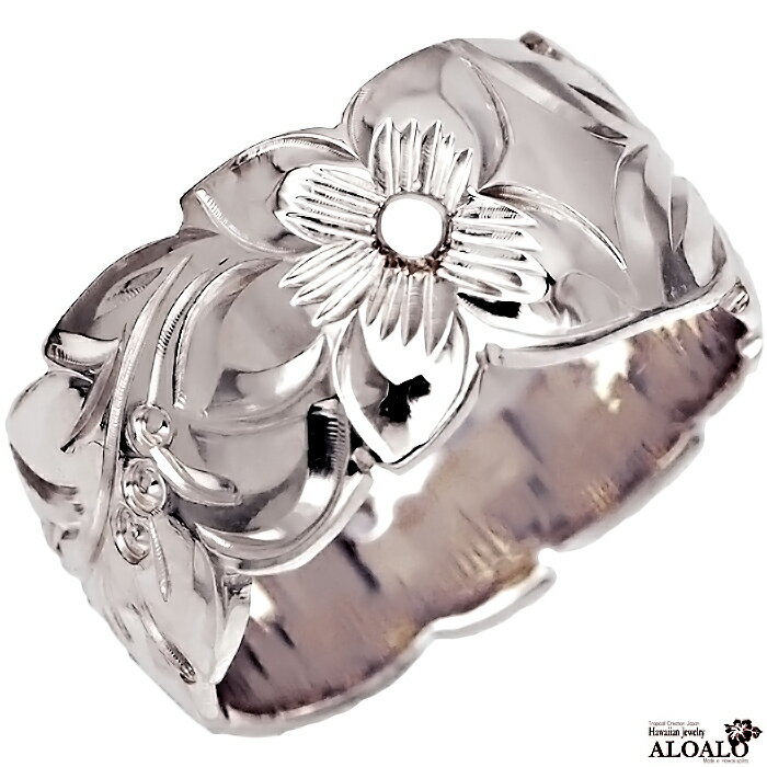 ハワイアンジュエリー リング 指輪 オーダーメイド 1.75mm厚 幅10mm バレルリング メンズ レディース シルバー925 ハワイ製 手彫りリング 0号-...