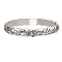 ハワイアンジュエリー リング 指輪 オーダーメイド 1.75mm厚 幅3mm プラチナ950 バレル ハワイ製 手彫りリング メンズ レディース 結婚指輪 マリ...