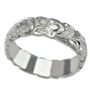 ハワイアンジュエリー リング 指輪 オーダーメイド 1.5mm厚 幅6mm 14K ゴールド ホワイトゴールド バレルリング ハワイ製 手彫りリング メンズ レ...