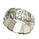 ハワイアンジュエリー リング 指輪 オーダーメイド バレルリング 重厚な立体感2mm厚 幅10mm 14K ゴールド ホワイトゴールド ハワイ製 手彫りリング ...