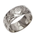 ハワイアンジュエリー リング 指輪 オーダーメイド 重厚な立体感2mm厚 幅10mm 14K ゴールド ホワイトゴールド イニシャル バレルリング ハワイ製 手...