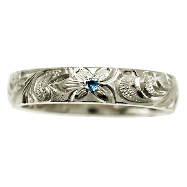 ハワイアンジュエリー リング 指輪 オーダーメイド しっかりした1.75mm厚 幅4mm 14K ゴールド ホワイトゴールド バレルリング ハワイ製 手彫りリン...