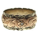 ハワイアンジュエリー リング 指輪 オーダーメイド 幅10mm 14K ゴールド スペシャル2トーンリングゴールド バレルリング ハワイ製 手彫りリング メンズ...