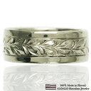 ハワイアンジュエリー リング 指輪 オーダーメイド 重厚な立体感2mm厚 幅8mm 14K ゴールド ホワイトゴールド スペシャルプレーンフラットリング ハワイ...