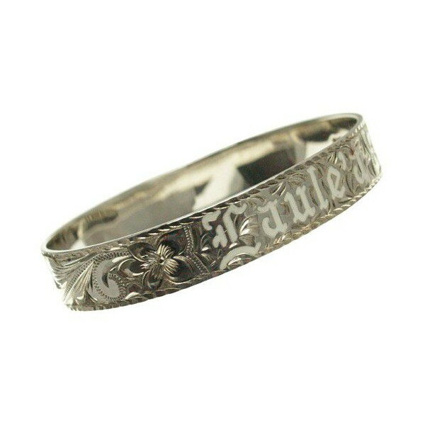 ハワイアンジュエリー バングル ブレスレット 本格 オーダーメイド シルバーバングル フラット しっかりした1.75mm厚 12mm 選べるデザインやスタイル ...