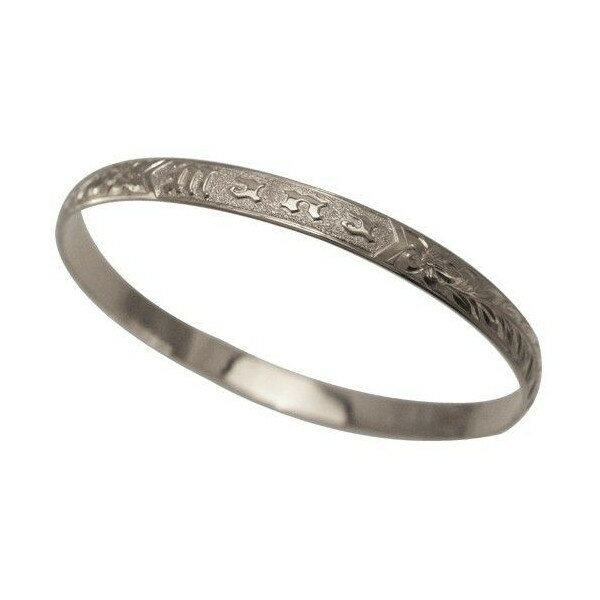 ハワイアンジュエリー バングル ブレスレット 本格 オーダーメイド シルバーバングル バレル 重厚な2.0mm厚 6mm 選べるデザインやスタイル メンズ レデ...