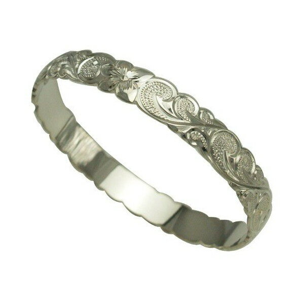 ハワイアンジュエリー バングル ブレスレット 本格 オーダーメイド シルバーバングル バレル しっかりした1.75mm厚 10mm 選べるデザインやスタイル メ...