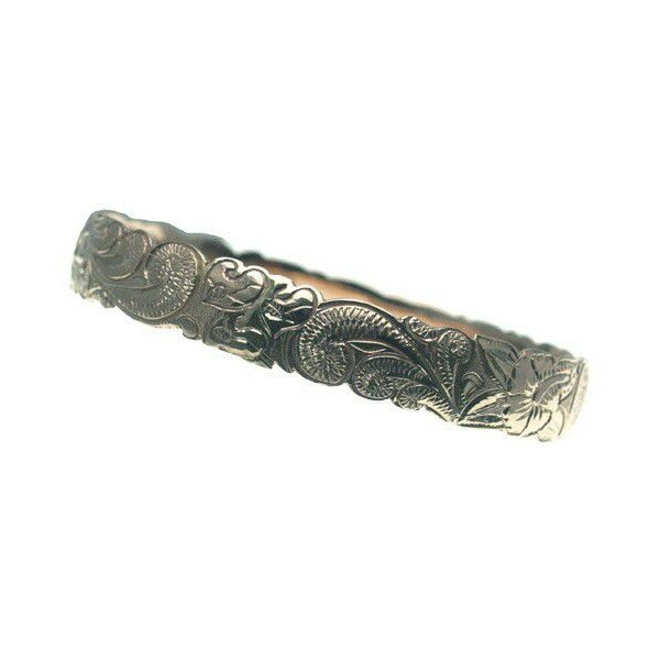 ハワイアンジュエリー バングル ブレスレット 本格 オーダーメイド シルバーバングル バレル 重厚な2.0mm厚 12mm 選べるデザインやスタイル メンズ レ...