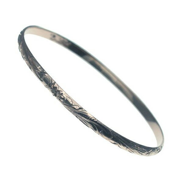 ハワイアンジュエリー バングル ブレスレット 本格 オーダーメイド シルバーバングル バレル 若干薄めの1.5mm厚 4mm 選べるデザインやスタイル メンズ ...