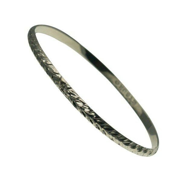 ハワイアンジュエリー バングル ブレスレット 本格 オーダーメイド シルバーバングル バレル しっかりした1.75mm厚 4mm 選べるデザインやスタイル メン...