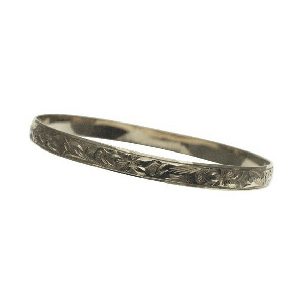 ハワイアンジュエリー バングル ブレスレット 本格 オーダーメイド シルバーバングル バレル 若干薄めの1.5mm厚 6mm 選べるデザインやスタイル メンズ ...