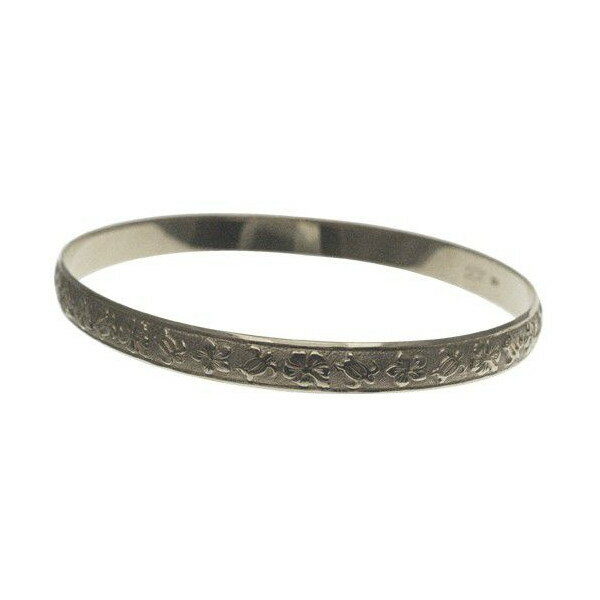 ハワイアンジュエリー バングル ブレスレット 本格 オーダーメイド シルバーバングル バレル しっかりした1.75mm厚 6mm 選べるデザインやスタイル メン...