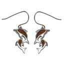 ハワイアンジュエリー ピアス イヤリング コアウッド ドルフィン イルカ ハワイアンコアウッド ロジウムコーティング シルバー 925 プレゼントにお勧め!