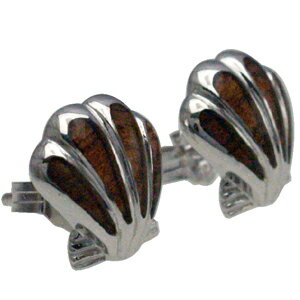 ハワイアンジュエリー ピアス イヤリング aumakua ハワイアン コアウッド シェルピアス レディース シルバー ロジウムコーティング サンライズシェル