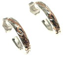 ハワイアンジュエリー ピアス イヤリング リングタイプ ハワイアンスクロールピンクラインピアス メンズ レディース シルバー フープ