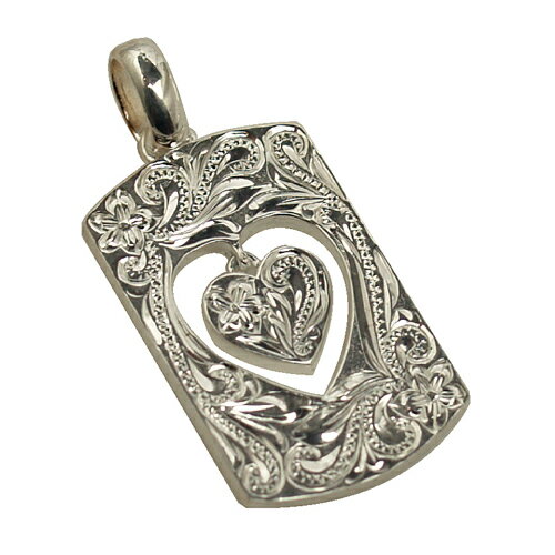 ハワイアンジュエリー ネックレス ペンダント トップ 揺れるハートプレートトップ メンズ レディース ..