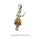 ハワイアンジュエリー ネックレス ペンダント フラダンサートップ(S) イエローゴールドコーティング メンズ レディース シルバー